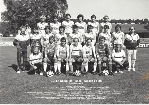 FC La Chaux-de-Fonds, Saison 1984/1985 - Piero Fracasso