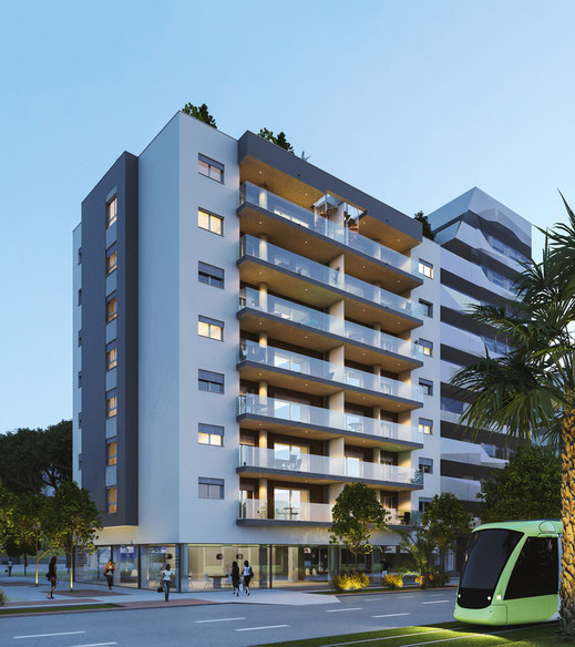 Render arquitectura. Edificio de viviendas.