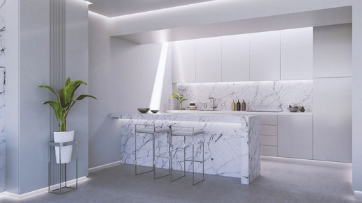 Infografía arquitectura cocina