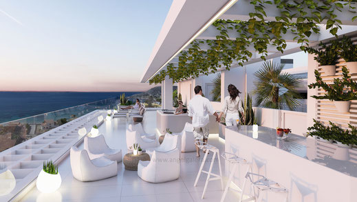 Render de arquitectura de edificio en Calpe, Alicante