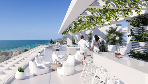 Infografia del solárium. Calpe, Alicante