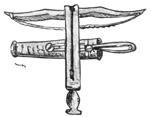 Römische Armbrust und Köcher (von einem Grabmal zu Puy).