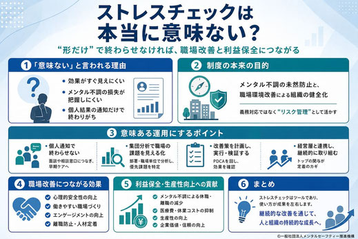 ストレスチェックが意味がないと言われる背景や有効活用していくための解説画像