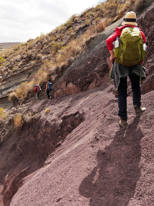 Es gibt ein paar knifflige Stellen... Cordillera de los Frailes, Bolivilen (Foto Jörg Schwarz)