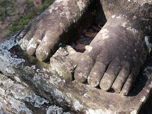 Oft findet man in den Nischen des Tempels kleine Opfergaben... Banteay Kdei, Kambodscha (Foto Jörg Schwarz)