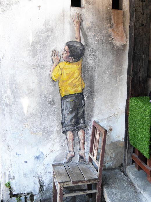 Einer der Klassiker unter den Streetartmotiven in George Town, Malaysia (Foto Jörg Schwarz)