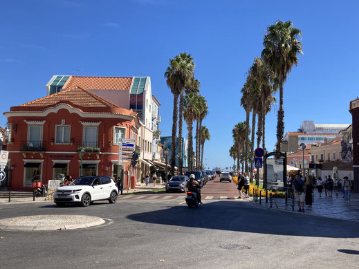 Der Palmen-Boulevard von Cascais... Cascais, Portugal (Foto Jörg Schwarz)