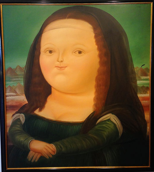 Boteros Version der Mona Lisa... Bogotá, Kolumbien (Foto Jörg Schwarz)