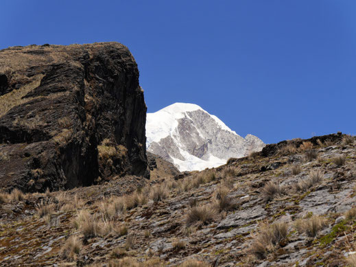 Atemberaubende Bergszenerie - im Hintergrund der Illampu (6.368 m), bei Sorata, Bolivien (Foto Jörg Schwarz)