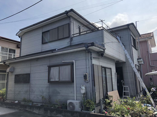 外壁一部張替え　ベランダ