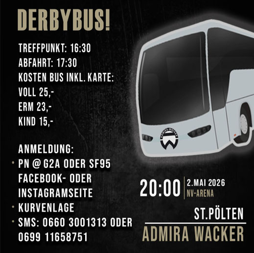 Alle Informationen zur Auswärtsfahrt nach St. Pölten am 2. Mai