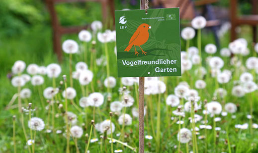 Plakette zum Vogelfreundlichen Garten