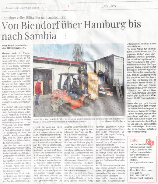 Januar 2021, erschienen im Super Sonntag Bernburg