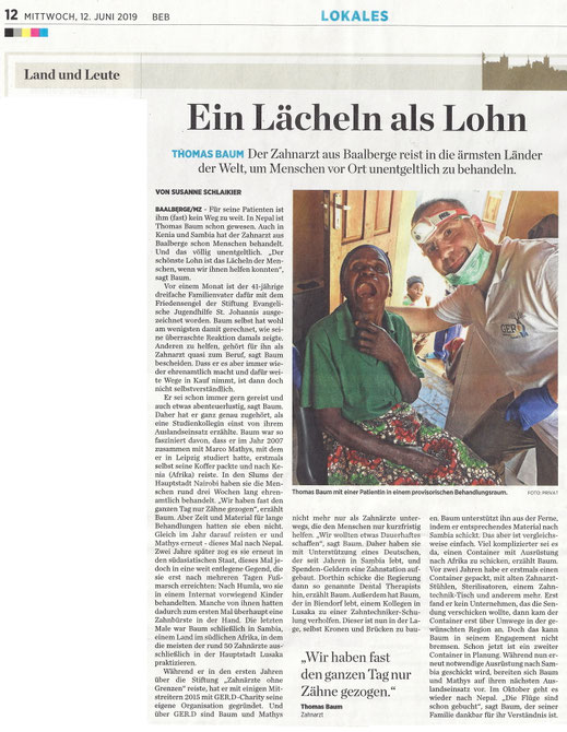 Juni 2019, erschienen in der Mitteldeutschen Zeitung