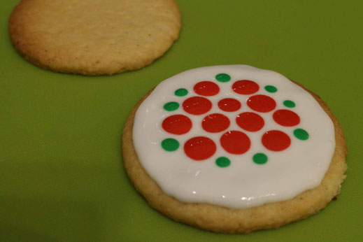 winter rose christmas pattern cookies