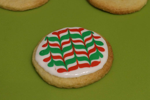 striped christmas pattern cookies