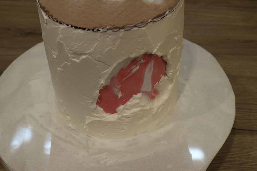 heart cake with cut out effect