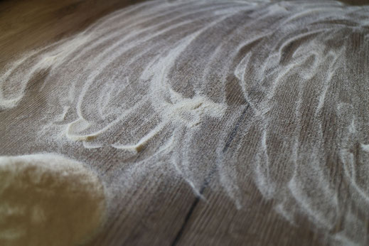 flour on countertop