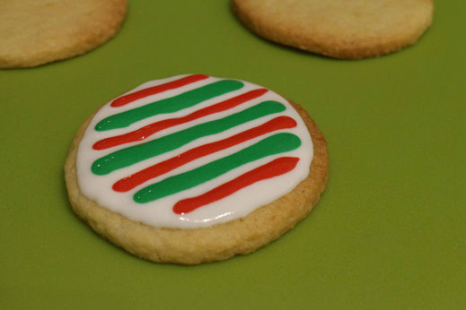 striped christmas pattern cookies