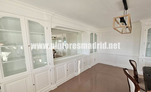 Renovación de mueble de salón con laca mate por pintores Madrid mejor valorados  