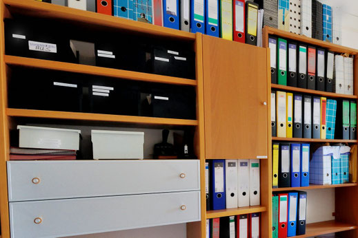 Gutachtertaetigkeit, Regal mit Akten