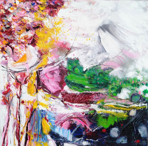 Elisabeth Augendre artiste peintre en Ariège acrylique impressionnisme jardins suspendus 30