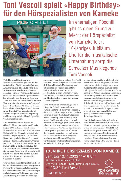 Publireportage in der Ährenpost, Oktober 2022