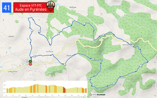 Carte circuit VTT n°41 - Espace VTT FFC Aude en Pyrénées
