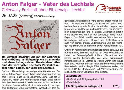 Anton Falger Geierwally Freilichtbühne Elbigenalp Lechtal