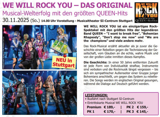 We will rock you das Musical in Stuttgart