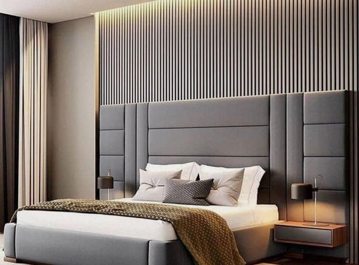 Mobiliario para habitaciones de hotel, habitación de hotel cabezal de cama tapizado.