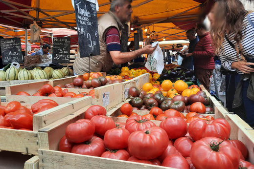 Frisches Gemüse auf einem Marktstand in Chalon. Foto: Kai-Uwe Ruf