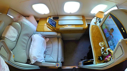 Review The Emirates First Class Cabin And Shower Experience