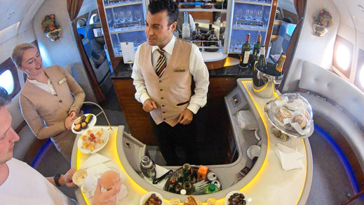 Emirates A380 Business Class bar