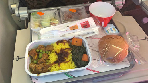 Kenya Airways 787 Economy Class food