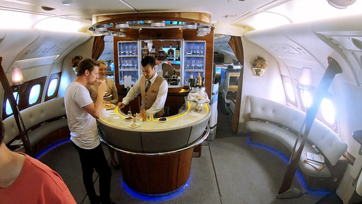 Emirates A380 Business Class bar