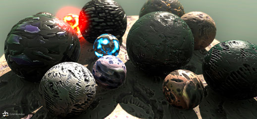 Some of the alien tileable materials included in the pack