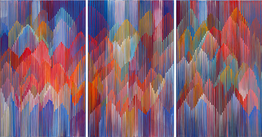 Astrid Schröder, 5 : 4-6 : 014, 70 x 150 cm, Acryl auf Leinwandwand, 2014