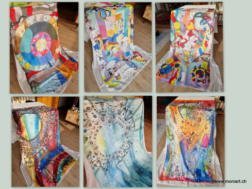 tücher bedruckt kunst bunt