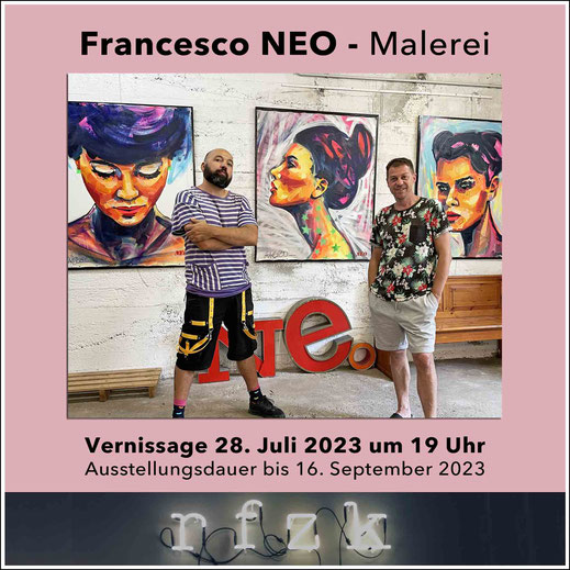 Vernissage Kunstausstellung Francesco NEO Galerie rfzk feller in Nürnberg