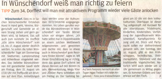 Bild: Wünschendorf Erzgebirge Dorffest 2025
