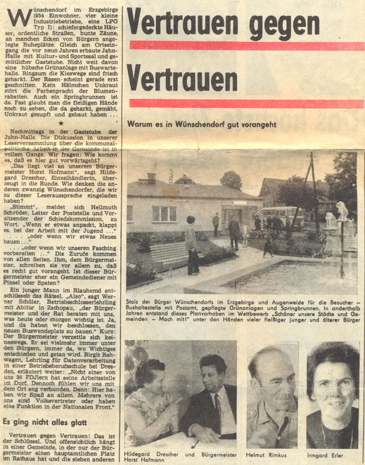 Bild: Wünschendorf Erzgebirge FDJ Zeitung 1970
