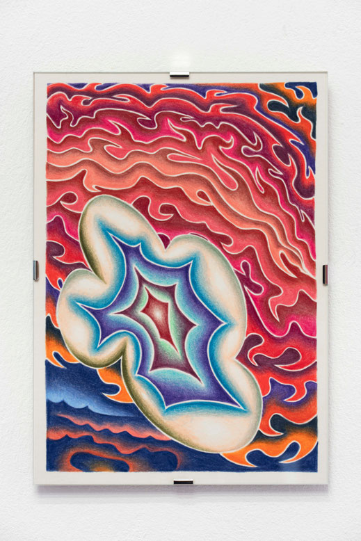 Fold, 2021, coloured pencil on paper, 29,7 x 21 cm