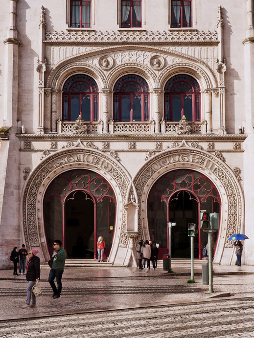 The beautiful architecture of Rossio Train Station