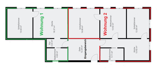 Gästehaus Goldberg, Asselheim, Zimmeraufteilung