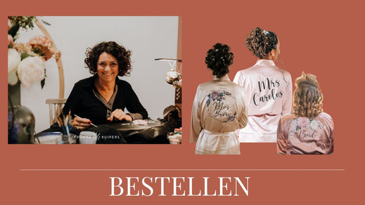 voor de bruid een kimono met opdruk