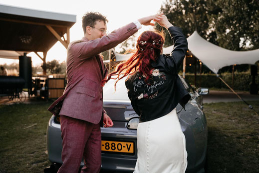 personalised weddingjacket for bold bride