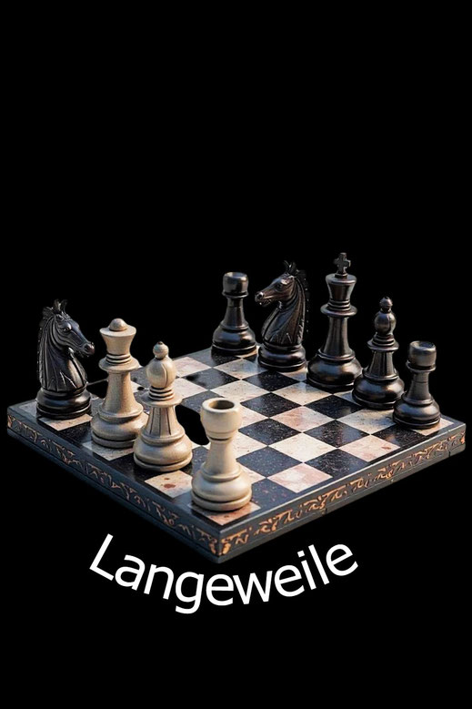Ein Schachbrett mit nur fünf Feldern im Quadrat. Neues entdecken oder erschaffen gegen die Langeweile?