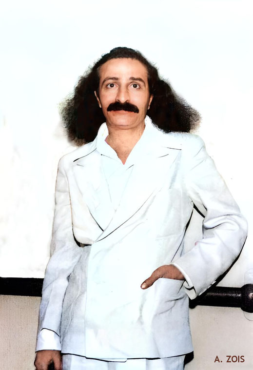 4th June, 1932 : Meher Baba on board the SS Monterey docked in Los Angeles harbour prior to her maiden voyage to Hawaii. Image rendition by Anthony Zois.