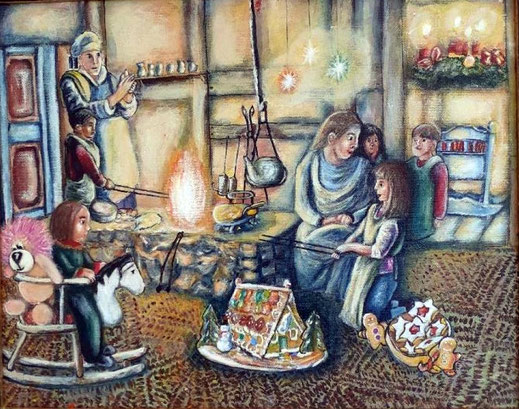 Kalender 2020, Weihnachtsbäckerei auf der Diele im Kreismuseum © Ann-Kristin Steiniger